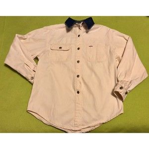 Limited Jeans Star Quality Cream And Jean Long Sleeved Shirt Button Up